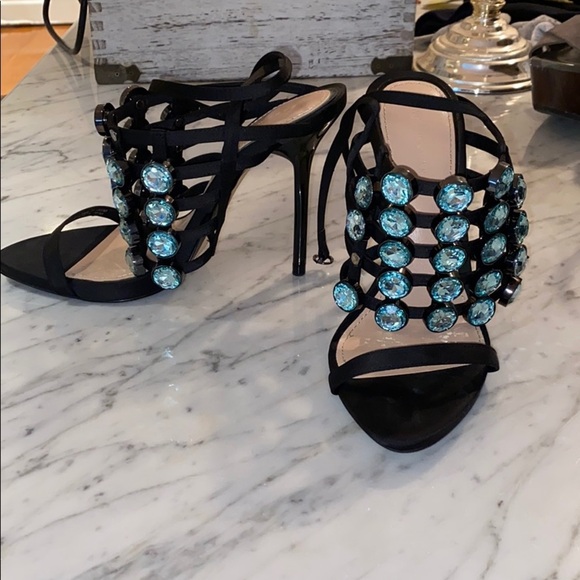 ZARA jeweled sandals size 7.5/38 missing 2 stones - Picture 1 of 3